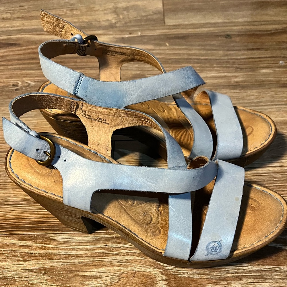 Blue Heeled Sandals